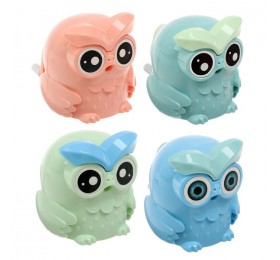 Точилка механическая с контейнером "Сова", МИКС!!!!