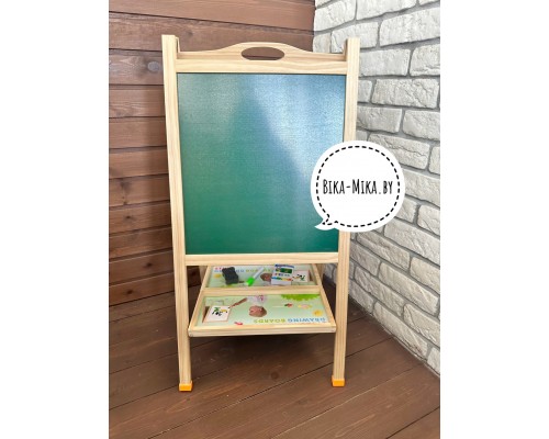 Магнитно-маркерная доска двухсторонняя, мольберт для рисования, арт. D001