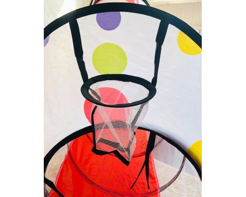 Детская игровая палатка домик с бассейном и тоннелем (280 см общая длины), арт. MG-13 (голубой)