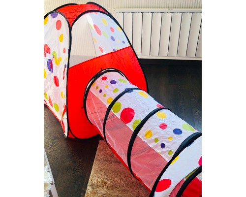 Детская игровая палатка домик с бассейном и тоннелем (280 см общая длины), арт. MG-13 (голубой)