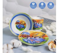 Набор детской посуды "Гонки" (3 предметов), керамика, арт. 2480344