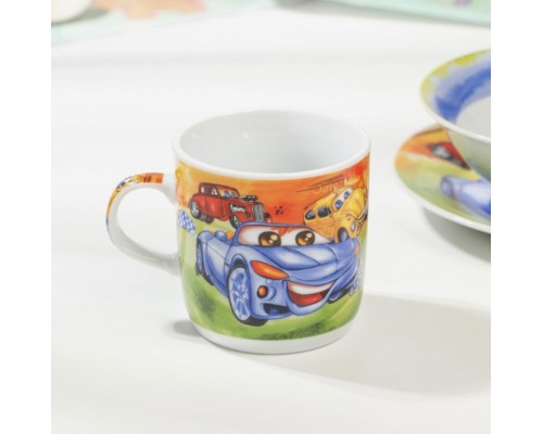 Набор детской посуды "Гонки" (3 предметов), керамика, арт. 2480344