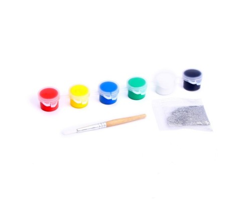 Ёлочные шары под раскраску Новогодний набор для творчества «С новым годом», краски, 4 шт