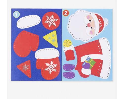 Аппликации новогодние с раскрасками «Дедушка Мороз», 20 стр., арт. 4433785 (Есть 1 шт за 1,4 рубля)