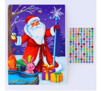 Новогодняя аппликация стразами для детей на новый год «Дед Мороз», набор для творчества