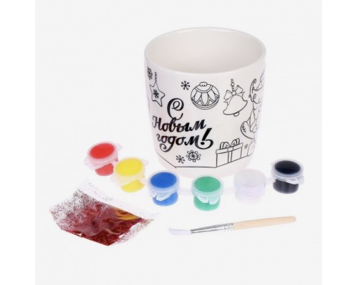 Набор для творчества Роспись кружки. Кружка под раскраску «С Новым годом», 300 мл