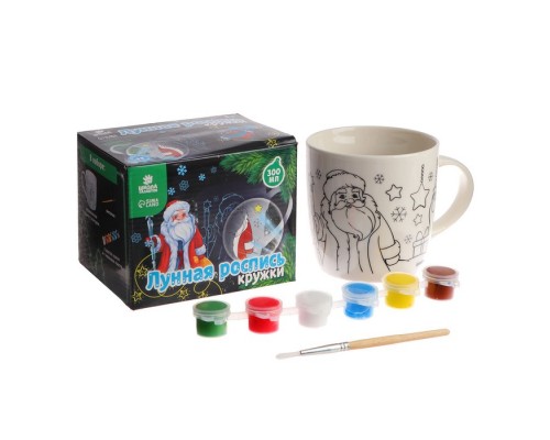 Лунная роспись кружки на новый год «С Новым годом!», 300 мл