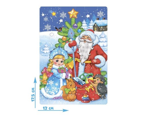 Пазл детский «Дедушка Мороз и Снегурочка», 54 элемента