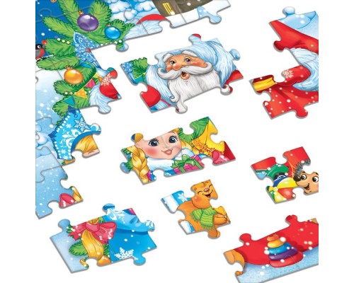 Пазл детский «Дедушка Мороз и Снегурочка», 54 элемента