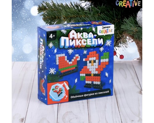 Аквапиксельная мозаика «Дед Мороз и сани», 200 деталей