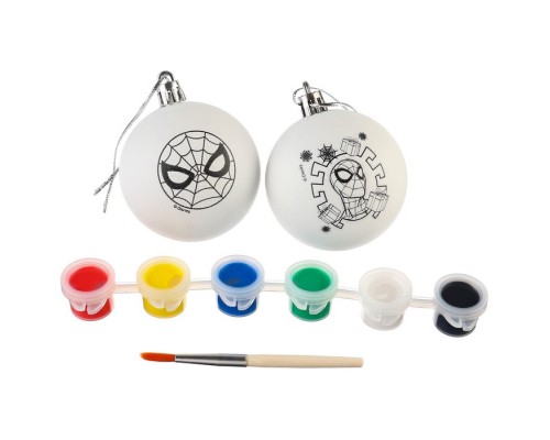 Ёлочные шары игрушки под раскраску на новый год «Зимнее чудо», 2 шт, набор для творчества