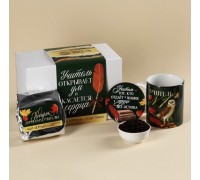 Подарочный набор «Дорогому учителю»: чай чёрный со вкусом тропических фруктов 50 г., кружка 300 мл., подставка под горячее