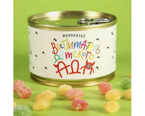 Монпансье "Воспитатель", карамель леденцовая в консервной банке, 140 г