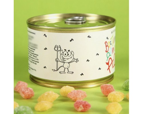 Монпансье "Воспитатель", карамель леденцовая в консервной банке, 140 г