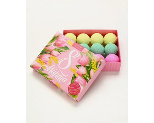 Набор бомбочки для ванны ЧИСТОЕ СЧАСТЬЕ «8 Марта», 12х40 г, арт. 10153729