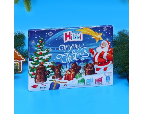 Шоколад молочный Hibbi "Рождественские фигурки", 100 г