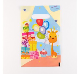 Пакет "Веселый жирафик", полиэтиленовый, с вырубной ручкой, 20 х 30 см, 30 мкм