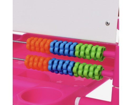 Магнитно-маркерная доска растущая, мольберт двухсторонний для рисования со счетами розовый