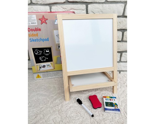 Магнитно-маркерная доска, мольберт для рисования настольный, арт. 613