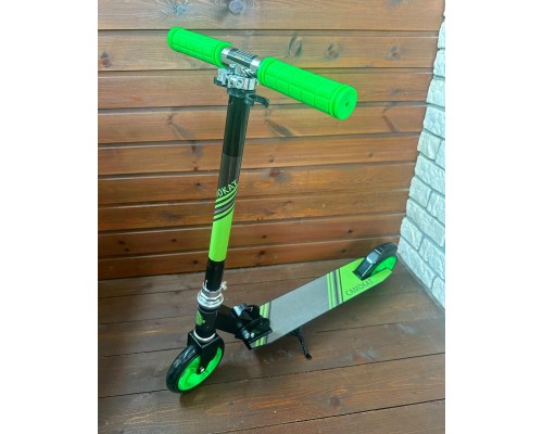 Детский складной двухколесный самокат (5-12 лет) черно/салатовый, арт. 2013А