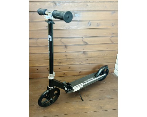 Детский и подростковый складной самокат Scooter двухколесный (6-15 лет) черный