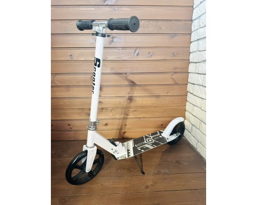 Детский и подростковый складной самокат Scooter двухколесный (6-15 лет) белый