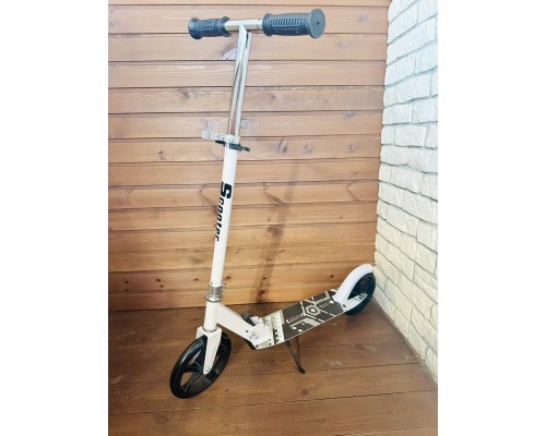 Детский и подростковый складной самокат Scooter двухколесный (6-15 лет) белый