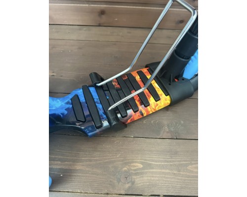 Самокат детский 5 в 1 Scooter с подножкой и родительской ручкой, беговел  (огонь-вода)