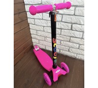 Детский самокат Scooter Maxi со светящимися колесами 036S (розовый)