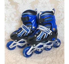 Роликовые коньки с раздвижным ботинком (размер 30-33, 34-37 или 38-41), арт. 077-5L (синий)