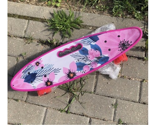 Скейт пенниборд скейтборд доска для катания, арт. 125 (розовый)