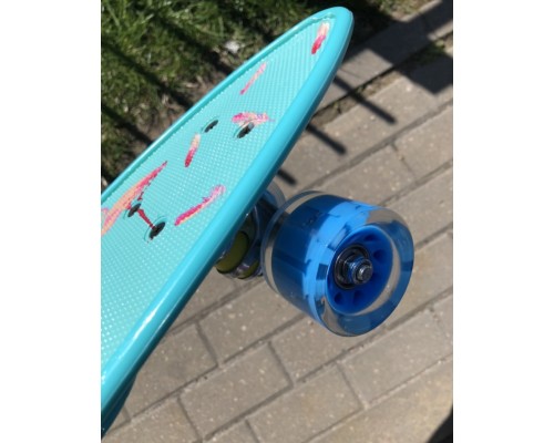 Скейт пенниборд скейтборд доска для катания, арт. 125 (бирюза)