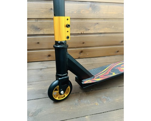 +Акция! Трюковой детский подростковый самокат прыжковый Suncolor Scooter (золотисто-красный) 7+, арт. D10