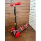 Детский самокат Scooter Maxi с принтом и светящимися колесами 036Z (черный/красный принт красные колеса)