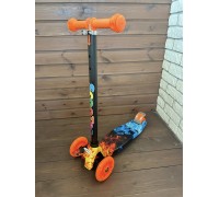 Детский самокат Scooter Maxi (2,5-7 лет) со светящимися колесами (огонь-вода), арт. 036z