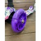 Самокат детский трехколесный Scooter Maxi Макси со светящимися колесами 036z (фиолетовый/цветы)