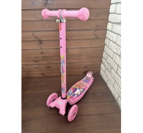 Детский самокат Scooter Maxi (2,5-7 лет) со светящимися колесами (Барби), арт. 0072R