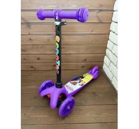 Детский самокат Scooter Mini (1,5-4 года) со светящимися колесами (фиолетовый/красавица), арт. 4105Р +