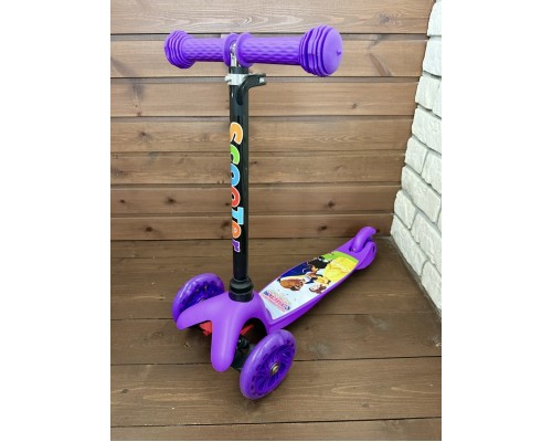 Детский самокат Scooter Mini (1,5-4 года) со светящимися колесами (фиолетовый/красавица), арт. 4105Р +