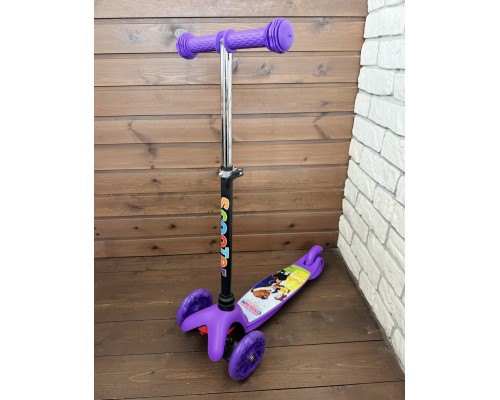 Детский самокат Scooter Mini (1,5-4 года) со светящимися колесами (фиолетовый/красавица), арт. 4105Р +