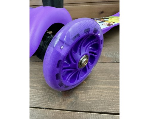 Детский самокат Scooter Mini (1,5-4 года) со светящимися колесами (фиолетовый/красавица), арт. 4105Р +