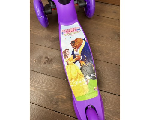 Детский самокат Scooter Mini (1,5-4 года) со светящимися колесами (фиолетовый/красавица), арт. 4105Р +