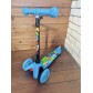 Детский самокат Scooter Mini (1,5-4 года) со светящимися колесами (голубой/паровоз), арт. 038z