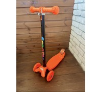 Самокат детский Scooter Maxi Макси со светящимися колесами 036S (оранжевый)