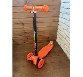 Самокат детский Scooter Maxi Макси со светящимися колесами 036S (оранжевый)