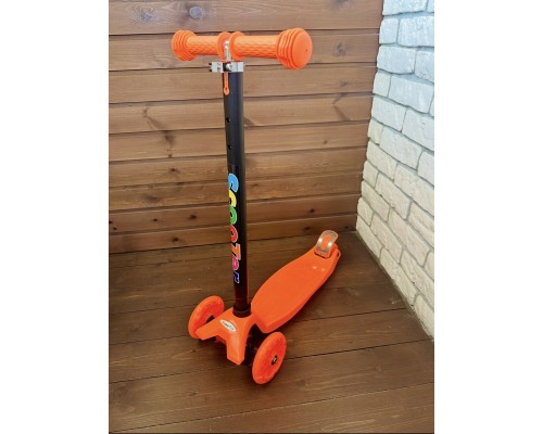 Самокат детский Scooter Maxi Макси со светящимися колесами 036S (оранжевый)