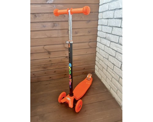 Самокат детский Scooter Maxi Макси со светящимися колесами 036S (оранжевый)