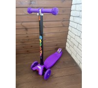 Самокат детский трехколесный Scooter Maxi Макси со светящимися колесами 036S (фиолетовый)
