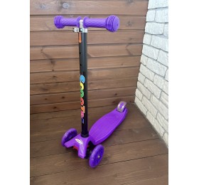 Самокат детский трехколесный Scooter Maxi Макси со светящимися колесами 036S (фиолетовый)