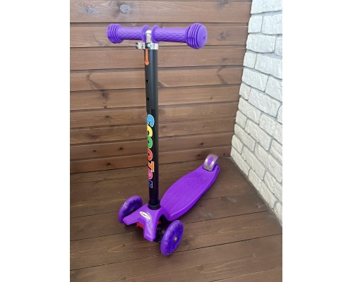 Самокат детский трехколесный Scooter Maxi Макси со светящимися колесами 036S (фиолетовый)